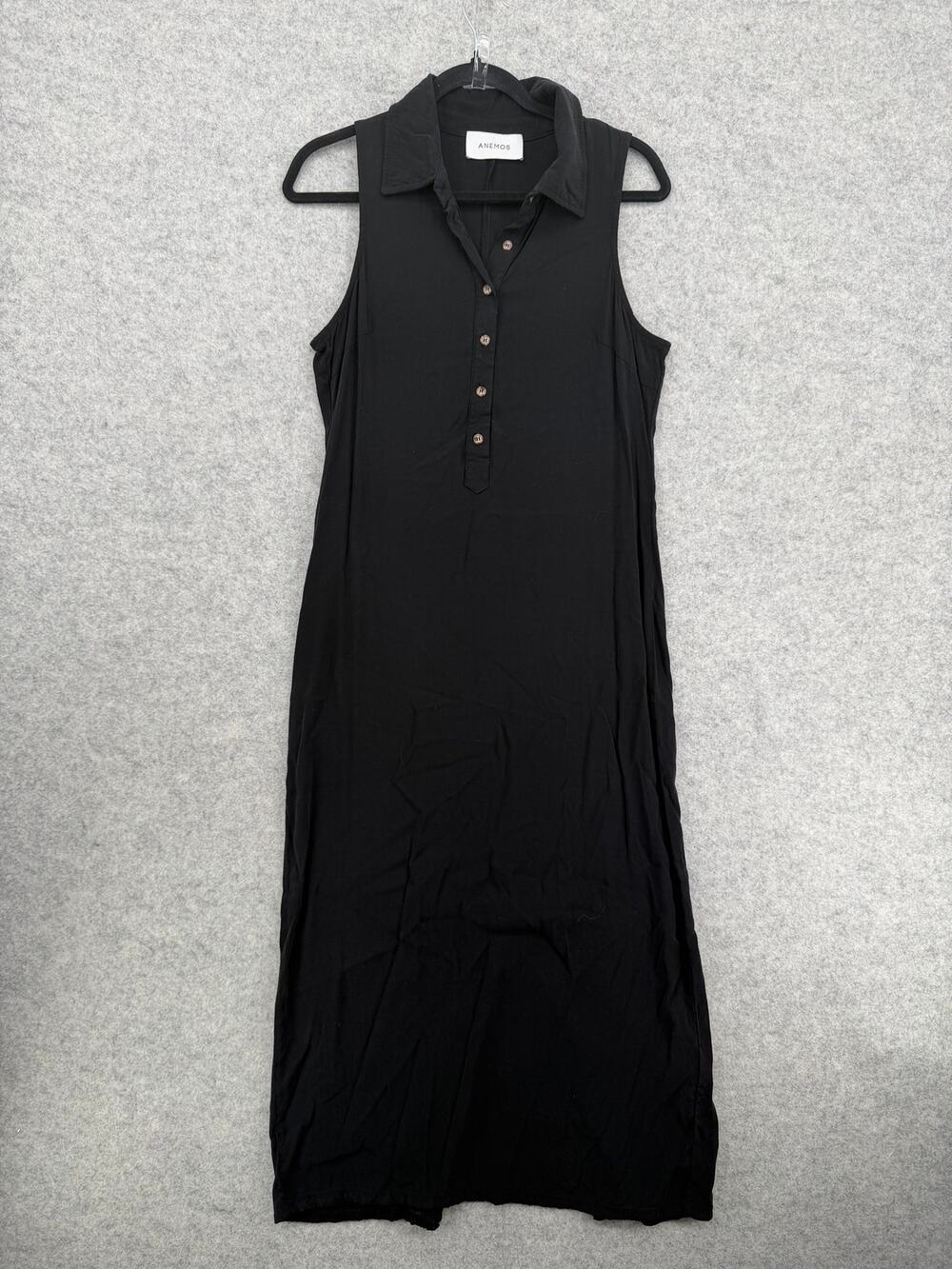 Anemos Sleeveless Button-Down Polo Collared Maxi Dress Size Medium